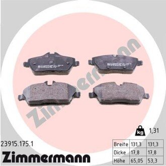 Комплект гальмівних колодок ZIMMERMANN 23915.175.1