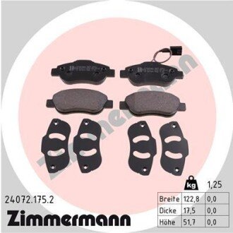 Комплект гальмівних колодок ZIMMERMANN 24072.175.2