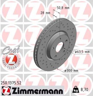 Диск гальмівний ZIMMERMANN 250.1375.52