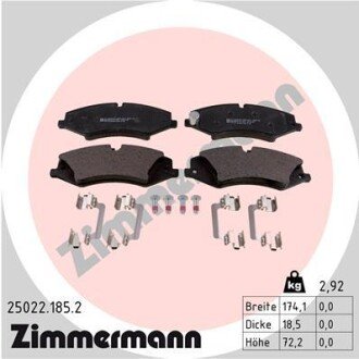 Комплект гальмівних колодок ZIMMERMANN 25022.185.2