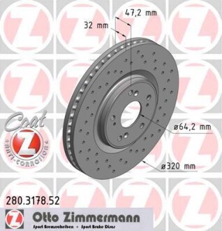 Диск гальмівний ZI ZIMMERMANN 280.3178.52