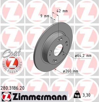 Диск гальмівний Coat Z ZIMMERMANN 280318620