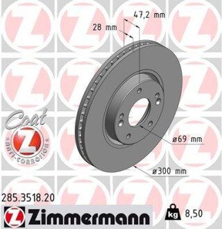 Диск гальмівний ZIMMERMANN 285.3518.20