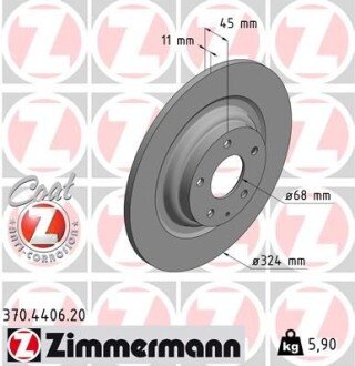 Диск гальмівний ZI 370.4406.20 ZIMMERMANN 370440620