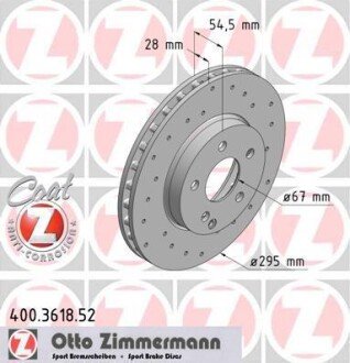 Диск гальмівний ZI ZIMMERMANN 400.3618.52