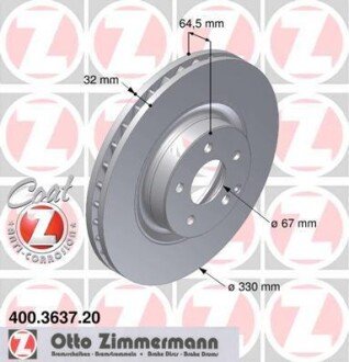 Диск гальмівний ZI ZIMMERMANN 400.3637.20