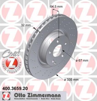 Диск гальмівний ZI ZIMMERMANN 400.3659.20