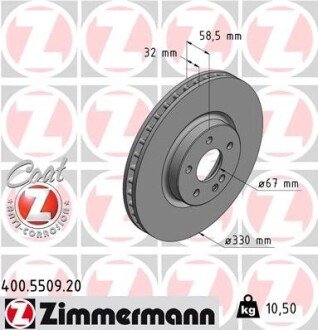 Диск гальмівний Coat Z ZIMMERMANN 400550920