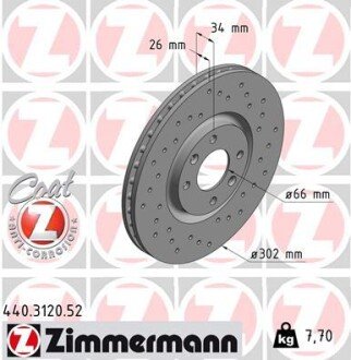 Диск гальмівний ZIMMERMANN 440.3120.52