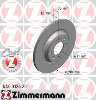 Диск гальмівний ZI ZIMMERMANN 440.3126.20