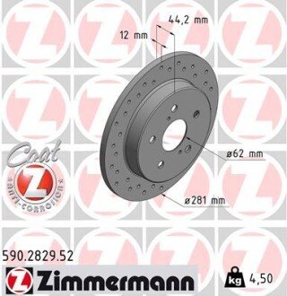 Диск гальмівний ZIMMERMANN 590.2829.52