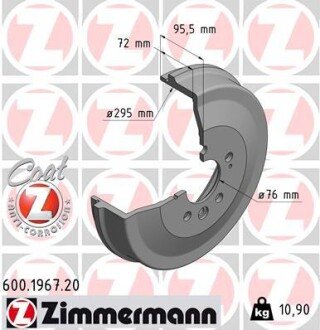 Барабан гальмівний Coat Z ZIMMERMANN 600196720